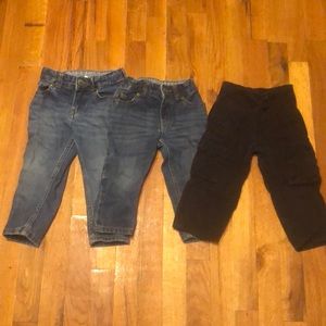 Blue jeans and black pants